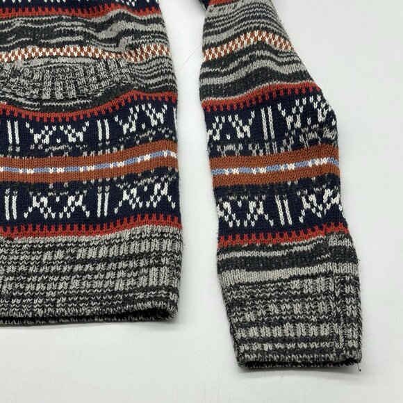 Hawkings McGill Men's Size Small Blue Patterned Stripe Button Cardigan Sweater - Picture 2 of 10